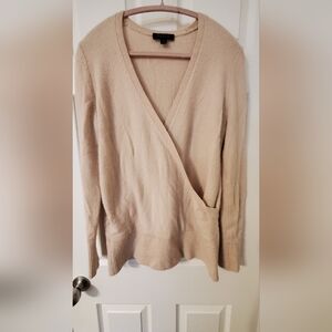 Ann Taylor Beige V-Neck Sweater